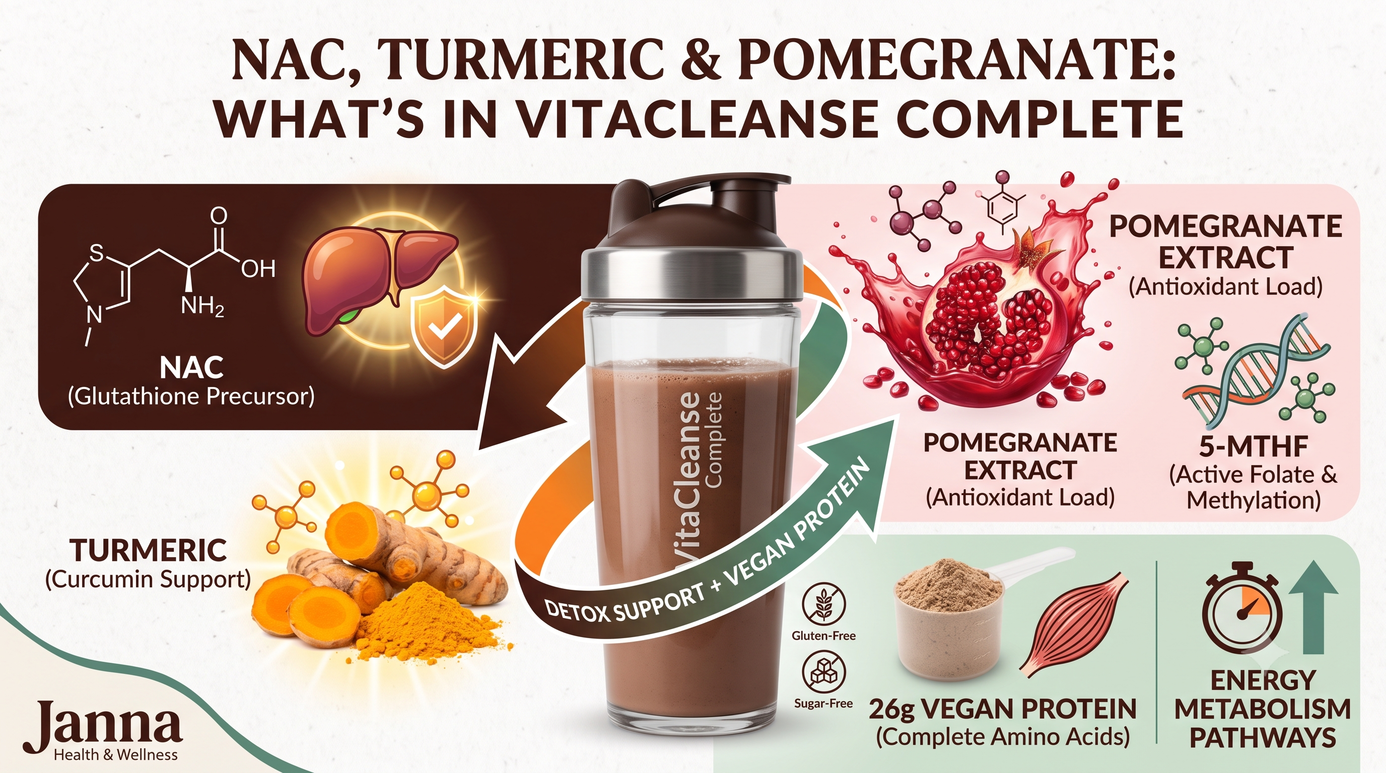 NAC, Turmeric and Pomegranate: WhNAC, Turmeric &amp; Pomegranate: What's Actually in VitaCleanse Completeat's Actually in VitaCleanse Complete